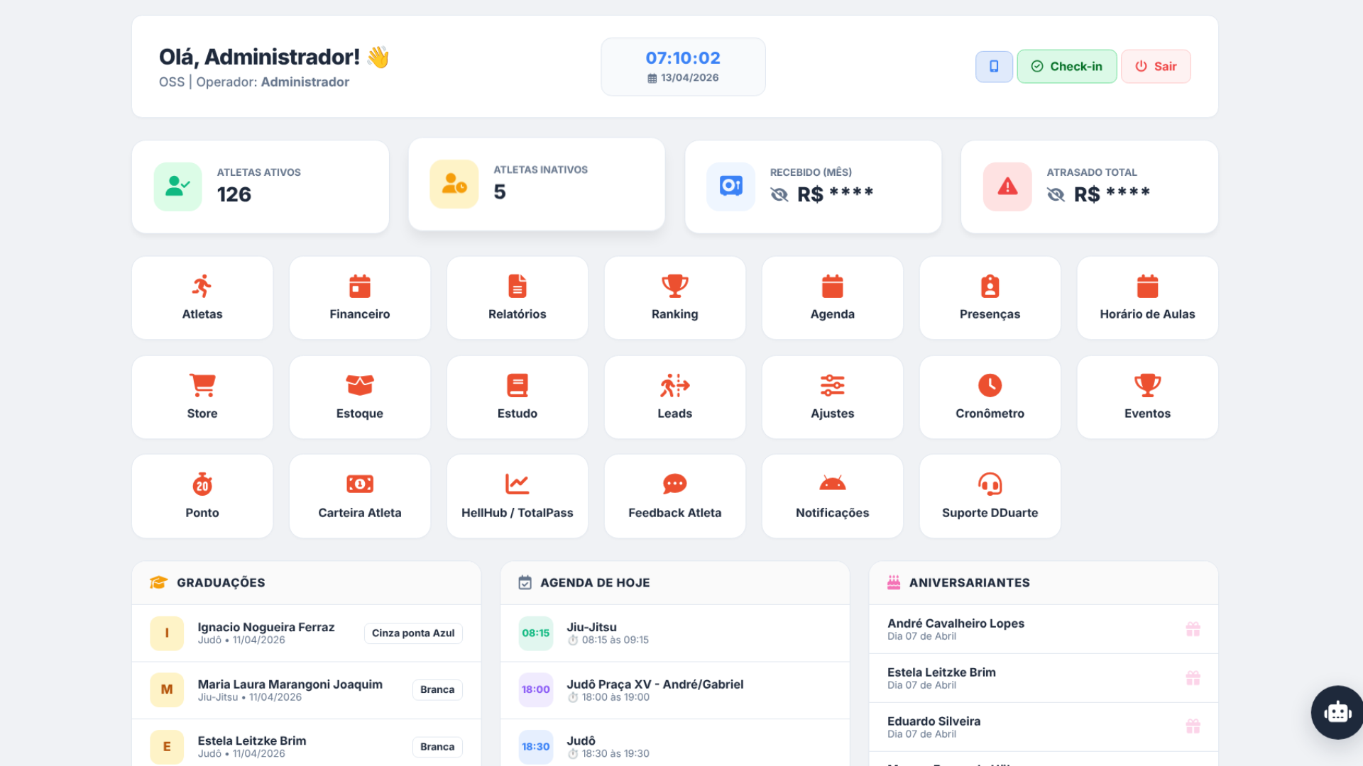 Dashboard Sistema OSS